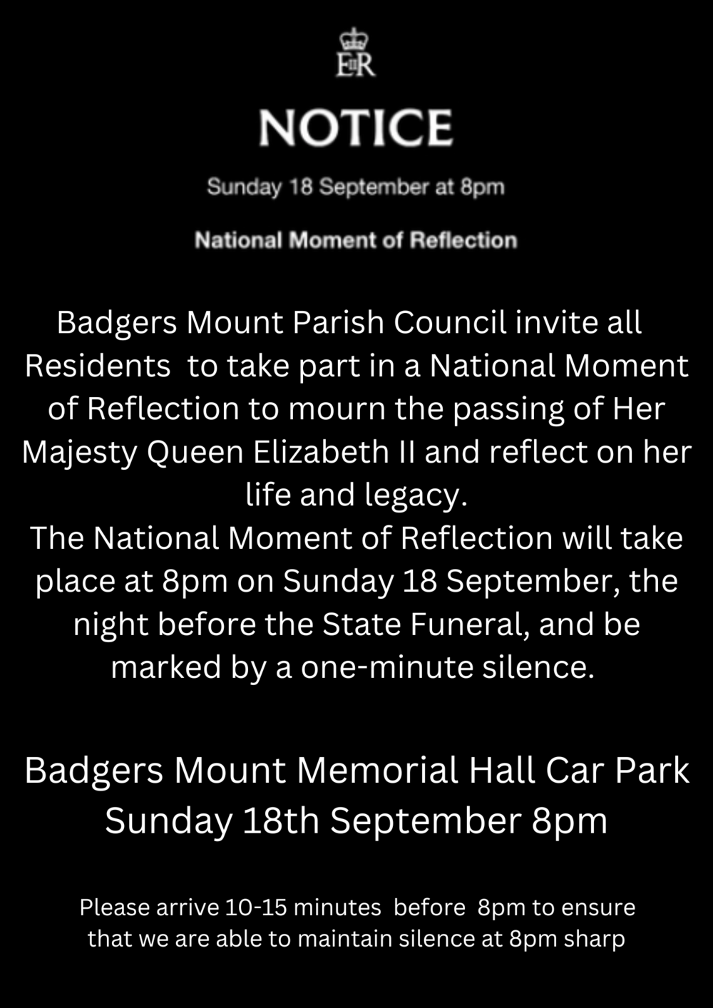 National Moment of Reflection 18th September 2022